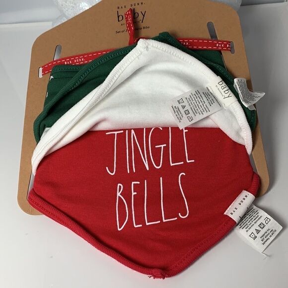 New Rae Dunn Baby Christmas bibs set of 3. - Picture 3 of 4